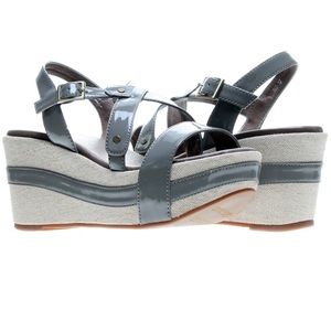 NIB Antelope Patent Grey Wedges Size 39